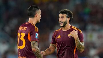 Mario Hermoso, junto a Gianluca Mancini en el partido ante el Bologna.