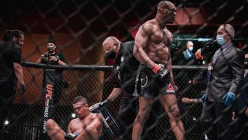 Kamaru Usman tras noquear a Gilbert Burns en el UFC 258.