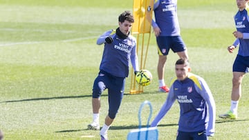 Johnny Cardoso, en el entrenamiento en Majadahonda.