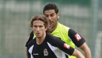 Filipe Luis, en A Coruña.