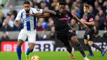 Discreto partido de Yerry Mina en la derrota de Everton