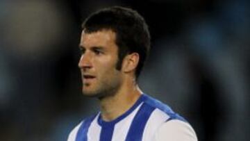 Agirretxe al t&eacute;rmino del partido de Liga en Primera Divisi&oacute;n ante el Granada en el estadio de Anoeta, en San Sebasti&aacute;n.