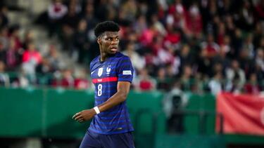 Aurelien TCHOUAMENI of France during the UEFA Nations League, group 1 match between Austria and France at Ernst Happel Stadion on June 10, 2022 in Vienna, Austria. (Photo by Hugo Pfeiffer/Icon Sport via Getty Images)