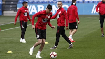 05/03/19 DEPORTIVO DE LA CORU&Ntilde;A ENTRENAMIENTO  EN RIAZOR
 CARLOS FERNANDEZ QUIQUE GONZALEZ