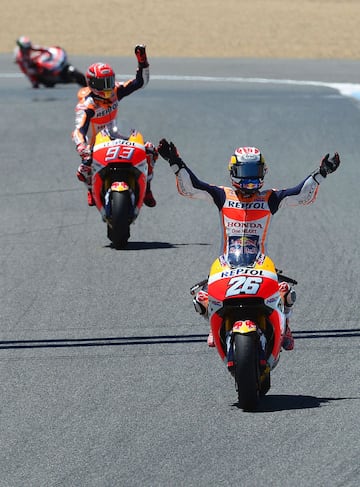 El GP España 2017 fue una fiesta para el motociclismo español con la victoria de Dani Pedrosa delante de Marc Márquez y el regreso de Jorge Lorenzo al 'cajón' en Jerez.