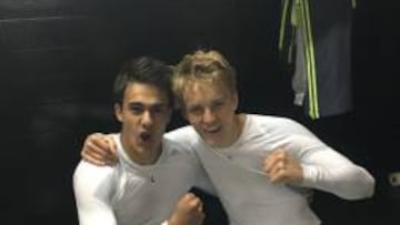 Odegaard celebra la victoria ante el Barakaldo