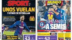 Prensa catalana: "Mientras unos vuelan otros se estrellan"