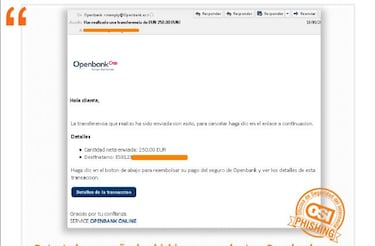 Si eres de Openbank, cuidado con la nueva estafa por Phishing a sus usuarios