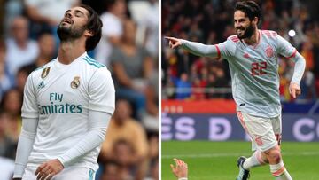 El dilema de Isco: de titularísimo en España a suplente con Zidane