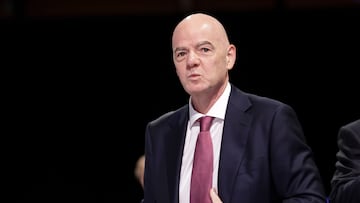 BRUSSELS (Belgium), 12/02/2026.- FIFA President Gianni Infantino attends the 50th UEFA Ordinary Congress in Brussels, Belgium, 12 February 2026. (Bélgica, Bruselas) EFE/EPA/CHRISTOPHER NEUNDORF