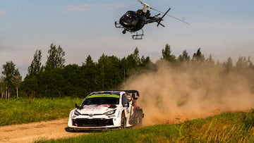 Oliver Solberg (SWE) Elliott Edmondson (GB) are seen on performing during the World Rally Championship Estonia in Tartu, Estonia on 19,July, 2025 // Jaanus Ree / Red Bull Content Pool // SI202507190371 // Usage for editorial use only //