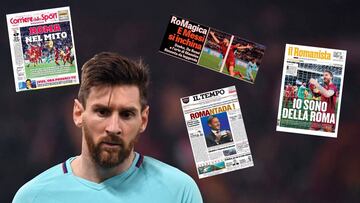 Messi con la mirada perdida tras la derrota en Roma