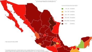 Mapa, muertes y casos de coronavirus en México por estados hoy 18 de octubre