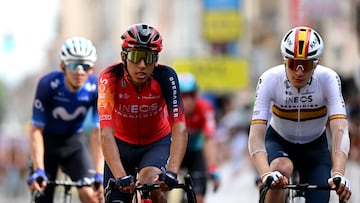 Egan Bernal y Carlos Rodríguez, en el Criterium du Dauphiné.