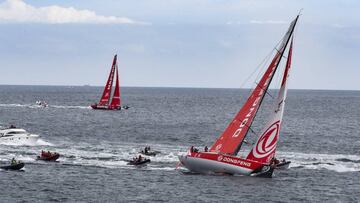 El Mapfre y el Dongfeng, en plena competici&oacute;n. 
 