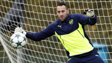 David Ospina en el entrenamiento del Arsenal