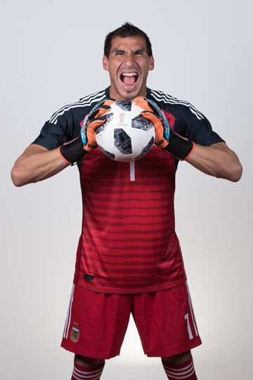 MOSCOW, RUSSIA - JUNE 12: Goalkeeper Nahuel Guzman of Argentina poses for a portrait during the official FIFA World Cup 2018 portrait session on June 12, 2018 in Moscow, Russia. (Photo by Lars Baron - FIFA/FIFA via Getty Images)