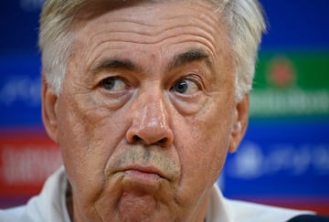 Ancelotti, hoy, en rueda de prensa.