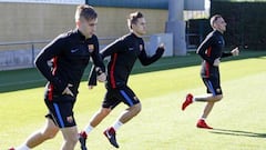 Luis Suárez no entrena en la primera práctica de la semana