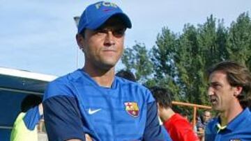 Luis Enrique, hoy entrenador del Barcelona Atlètic.