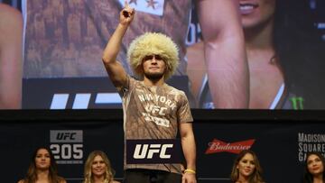 Khabib Nurmagomedov, en la rueda de prensa previa al UFC 205 el pasado mes de diciembre.