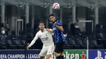 Hazard y Achraf, durante el Inter-Real Madrid.