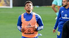 Anthony 'Choco' Lozano en un entrenamiento con el Cádiz FC.