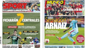 Portadas de los diarios Sport y Mundo Deportivo del día 26 de octubre de 2017.