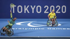 TOKYO, JAPAN - AUGUST 23: Members of Team Australia during a Australia Wheelchair Tennis practice Session ahead of the Tokyo 2020 Paralympic Games at Ariake Tennis Park on August 23, 2021 in Tokyo, Japan. (Photo by Yuichi Yamazaki/Getty Images for Interna