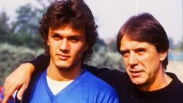 Cesare y su hijo Paolo Maldini.