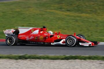 El piloto alemán Sebastian Vettel con el Scuderia Ferrari SF70H.