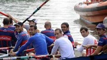 <b>EN CALMA. </b>La Bou Bizkaia de Bermeo, en el entrenamiento de ayer.