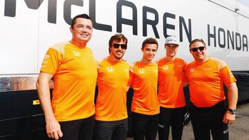 Boullier, Alonso, Norris, Vandoorne y Brown.