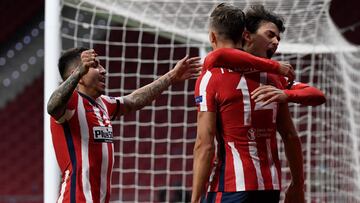 Los jugadores del Atl&eacute;tico celebran un gol contra el Bayern.