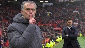 Jos&eacute; Mourinho mand&oacute; callar a la afici&oacute;n del Manchester United con Mauricio Pochettino delante.