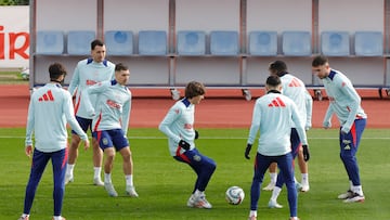 Los internacionales españoles, en el último entrenamiento en Las Rozas.