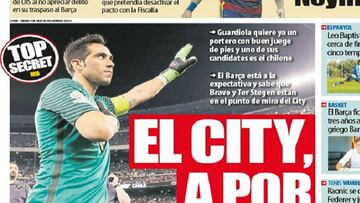 Bravo es portada en Barcelona por su posible salida del club