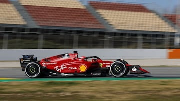 16 LECLERC Charles (mco), Scuderia Ferrari F1-75, action during the pre-season track session prior the 2022 FIA Formula One World Championship, on the Circuit de Barcelona-Catalunya, from February 23 to 25, 2022 in Montmelo, near Barcelona, Spain - Photo