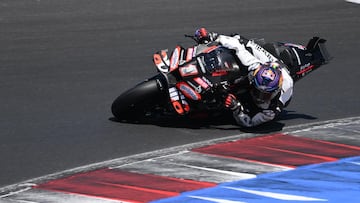Jorge Martín, con la Aprilia en su test en Misano.