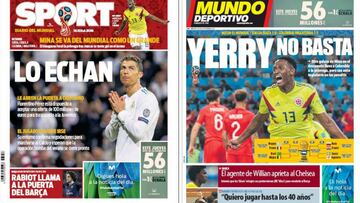 Portadas de los diarios Sport y Mundo Deportivo del d&iacute;a 4 de julio de 2018.