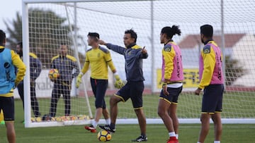 Paquito, en el entrenamiento de ayer.