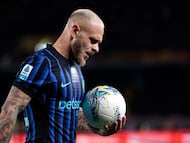 Soccer Football - Serie A - Lecce v Inter Milan - Stadio Via del mare, Lecce, Italy - February 21, 2026 Inter Milan's Federico Dimarco REUTERS/Remo Casilli