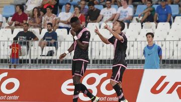 Aguirre celebra el 0-1 del Rayo.