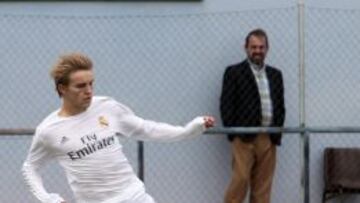 Martin Odegaard durante el partido que enfrentó al Real Madrid Castilla con el Getafe B