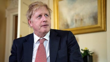 A handout image released by 10 Downing Street, shows Britain&#039;s Prime Minister Boris Johnson as he delivers a television address after returning to 10 Downing Street after being discharged from St Thomas&#039; Hospital, in central London on April 12, 