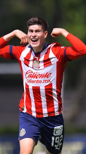Armando Gonzalez celebrates his goal of Guadalajara during the game America vs Guadalajara, corresponding to Round 08 of the U-23 Forces Basics, Torneo Apertura 2023 of the Liga BBVA MX, at Club America, on September 16, 2023.
<br><br>
Armando Gonzalez celebra su gol de Guadalajara Guadalajara durante el partido America vs Guadalajara, correspondiente a la Jornada 08 de Fuerzas Basicas Sub-23 del Torneo Apertura 2023 de la Liga BBVA MX, en el Club America, el 16 de Septiembre de 2023.