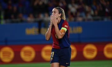 Alexia Putellas celebra el 3-0 del Barcelona al Hammarby en la segunda jornada de la fase de grupos de la Champions League femenina 2024-25.