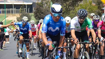 Nairo Quintana durante una competencia con el Movistar Team.