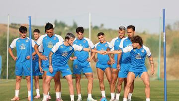 El Deportivo realizó su último entrenamiento antes del partido en Málaga.