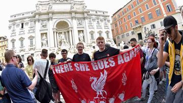 Aficionados del Liverpool en Roma.